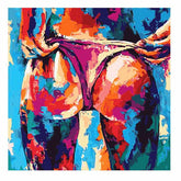 Painting by Numbers Nude Woman with Thong Bottom